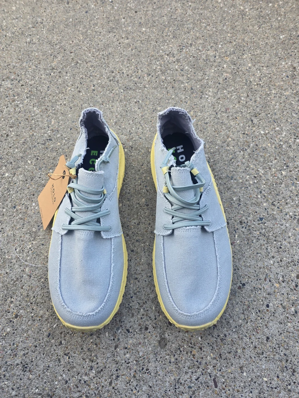 Halo Eco Lite Men’s Casual Sneakers - Light Blue with Yellow Sole Men Size 10